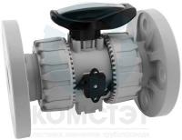 Кран шаровый ХПВХ фланцевый 025 DN20, PTFE-EPDM, PN16, FIP