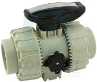 Кран шаровый PP-H муфтовый 025, PTFE-EPDM, PN10, FIP