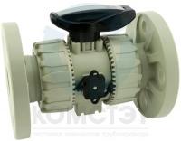 Кран шаровый PP-H фланцевый 040 DN32, PTFE-FPM, PN10, FIP