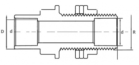 Адаптор на емкость ПВХ с НР 050-063 х 050-2", EPDM, PN16, HL