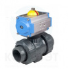Кран шаровый ПВХ муфтовый с пневмоприводом одностороннего действия 025, PTFE-EPDM, 52SR